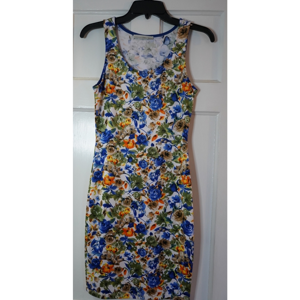 Medium Floral Mini Sleeveless Bodycon Dress